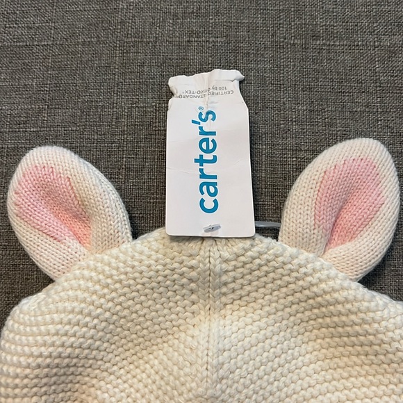 NWT Carter’s brand rabbit bunny beanie hat, 12-24 months. Cute for Easter. - Picture 6 of 6